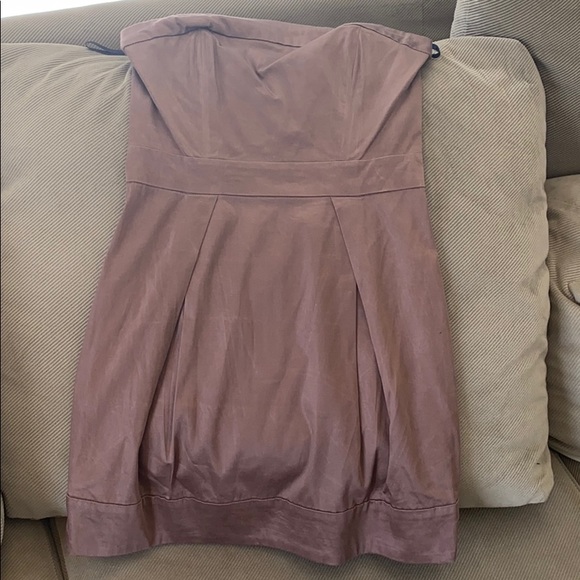 French Connection Caramel Cotton Strapless Dress - Picture 4 of 9